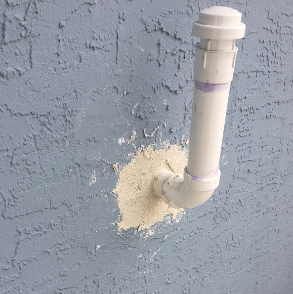 Pipe hole stucco